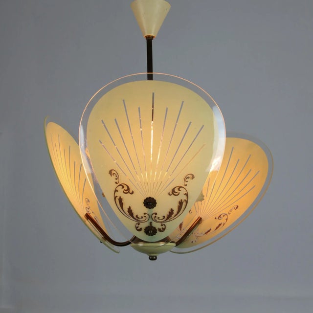 Green Vintage Italian Murano Glass Pendant Light, 1950s For Sale - Image 8 of 11