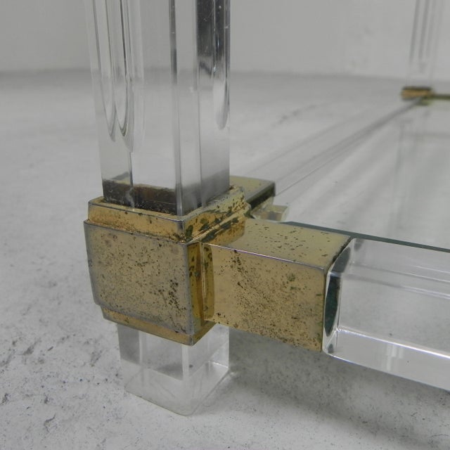 Glass Hollywood Regency Coffee Table in Acrylic Glass, 1970s For Sale - Image 7 of 14