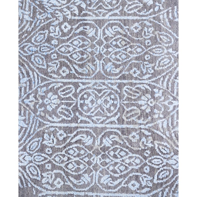 Traditional Ikat, One-of-a-Kind Hand-Knotted Area Rug - Gray, 9' 0" x 12' 3" For Sale - Image 3 of 8