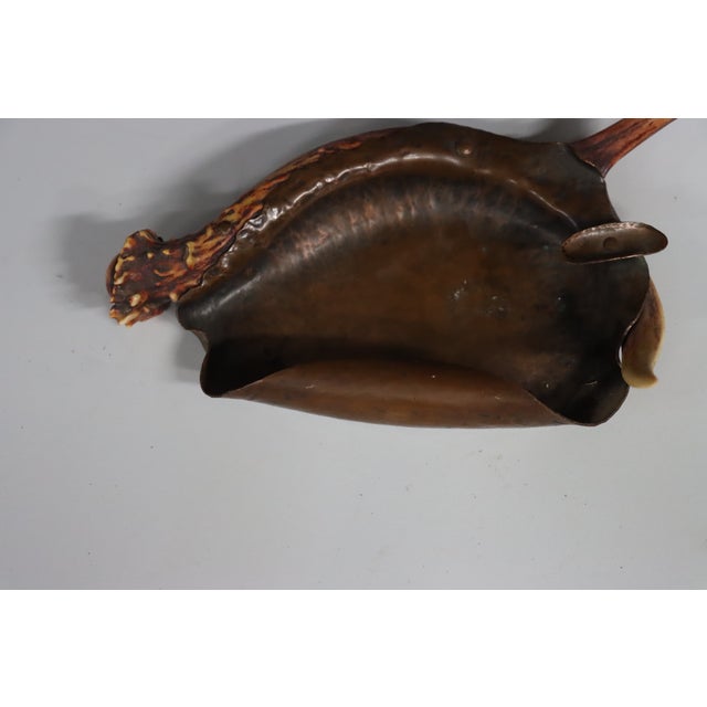 Berry & Co. Copper Ashtray With Deer Antler Handle For Sale - Image 11 of 14