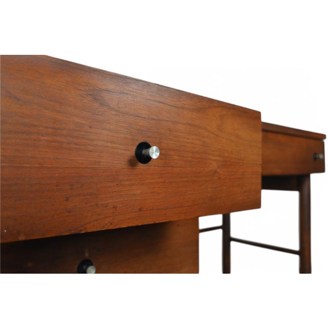 Mid-Century Modern Mid Century Walnut Writing Desk in Walnut by Stanley For Sale - Image 3 of 10