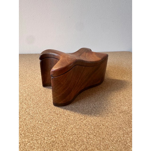 Brown 1970s Fred Buss Woodworks Handcrafted Box For Sale - Image 8 of 10