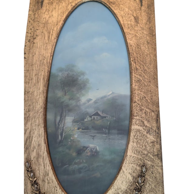 Antique Landscape Painting in Ornate Wood Frame For Sale In Reno/Lake Tahoe - Image 6 of 12