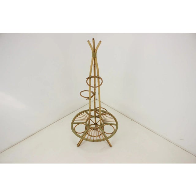 Made in Czechoslovakia. Made of rattan. Cleaned. Good original condition.