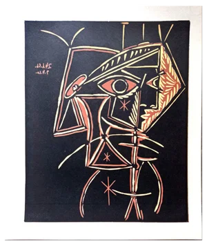 Pablo Picasso, Female Head, Original Linocut, 1962
