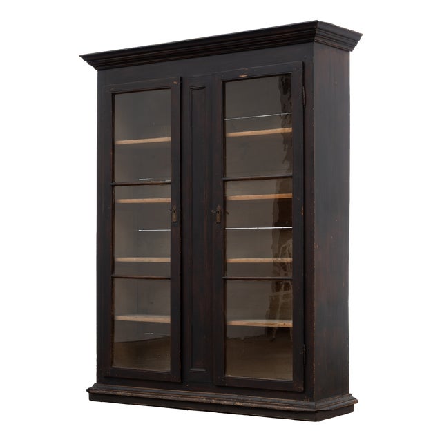 19th Century Two-Door Wooden Bookcase For Sale