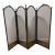 Vintage MCM Four Panel Arch Fireplace Screen Metal Accents For Sale