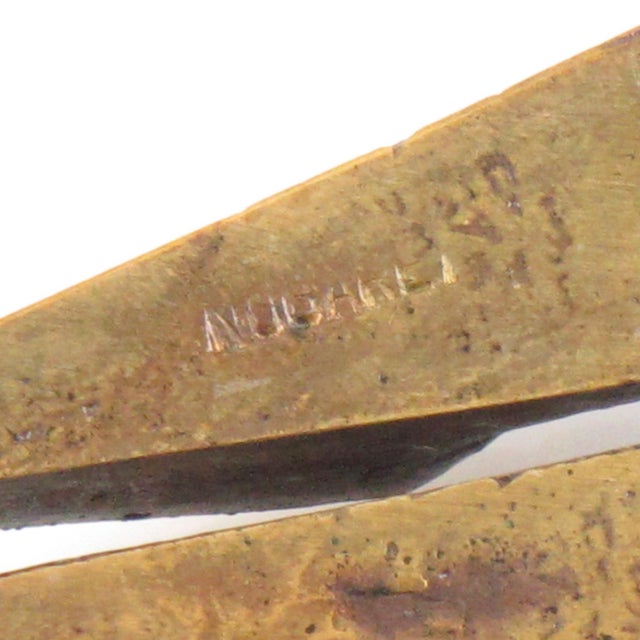 Gold French Sculptor Henri Nogaret Mid-Century Brutalist Bronze Pendant Necklace For Sale - Image 8 of 9