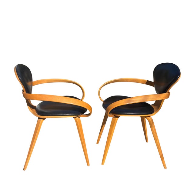 Tan Norman Cherner for Plycraft Pretzle Arm Chairs - Pair For Sale - Image 8 of 10