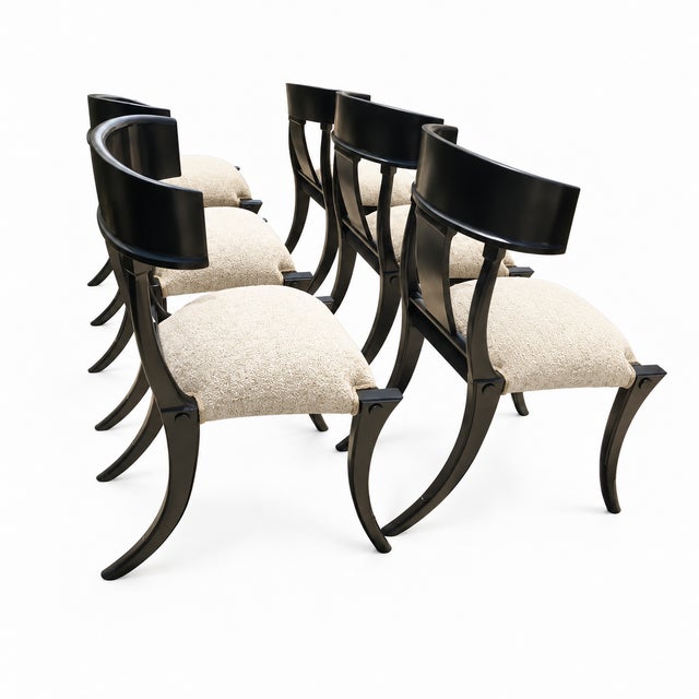 2000 - 2009 Mid Century Style Klismos Dining Chairs. Set of 6 For Sale - Image 5 of 5