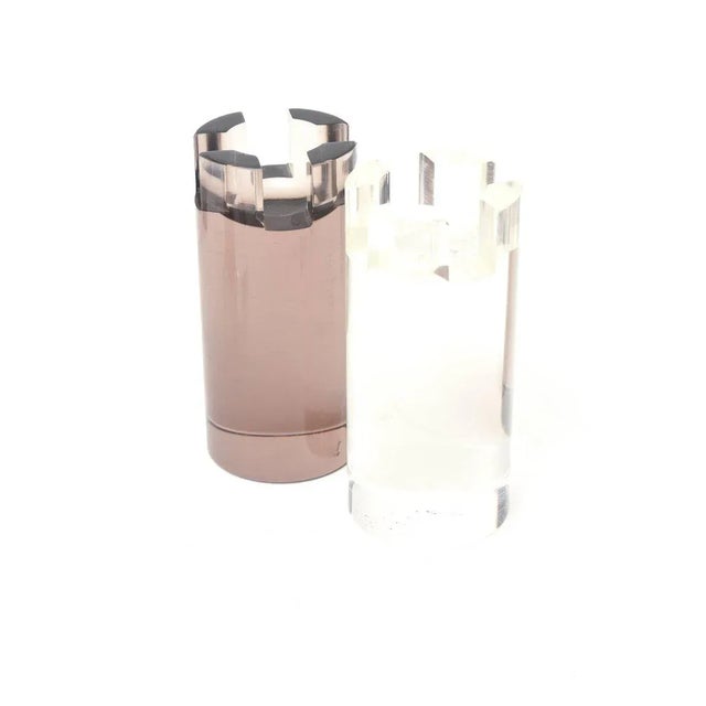 Vintage Michel Dumas Lucite Sculptural Chess Players ,Aubergine and Clear, French 1970's For Sale - Image 9 of 11