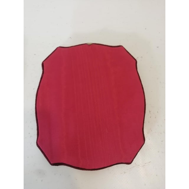Red Burgundy Red Velvet and Curved Glass Frames, 1940s, Set of 2 For Sale - Image 8 of 9