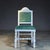 Antique Portuguese Wood Chair in Agua Green Velvet Fabric, 1920s For Sale - Image 10 of 10