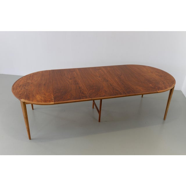 Danish Walnut Dining Room Set by Henry Rosengren Hansen for Brande, 1960, Set of 7 For Sale - Image 12 of 18