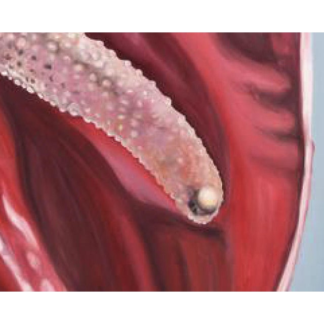 Textile 2000s "Anthurium" Large Gallery Wrapped Oil Painting by Judith Moore For Sale - Image 7 of 10