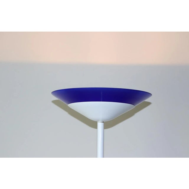 Mid-Century Modern Floor Lamp With Murano Blue Glass Shade For Sale In New York - Image 6 of 12