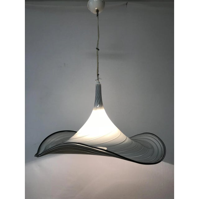 Mid-Century Italian Murano Glass Hat Pendant Light For Sale - Image 4 of 6