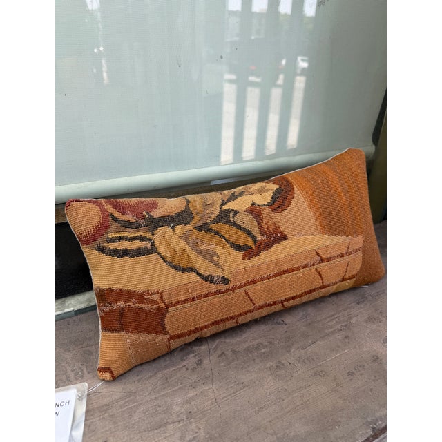Antique 18th Century French Tapestry Pillow For Sale - Image 4 of 6