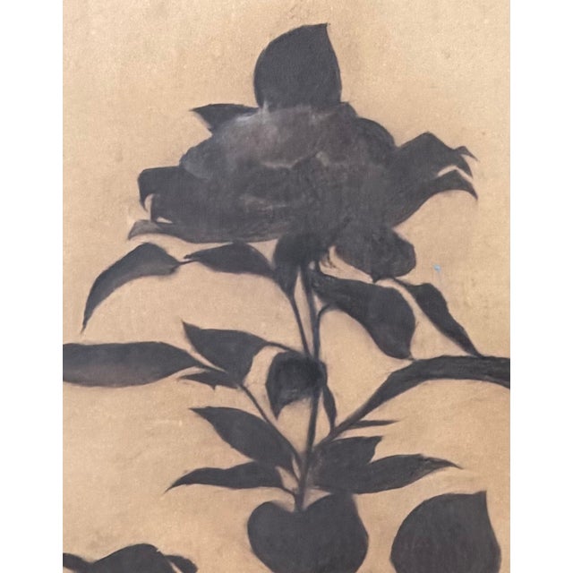 Contemporary Monumental Black Rose Study on Paper — Attributed to Georgian Artist Lado Gorgadze For Sale - Image 3 of 4