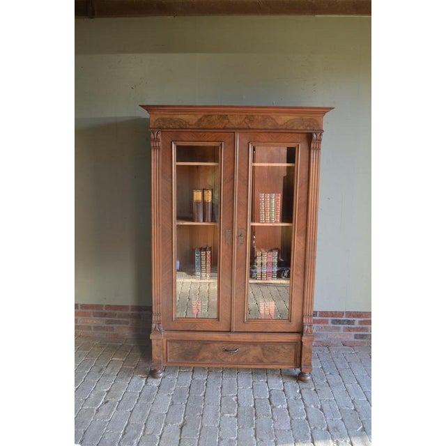 Antique Walnut Art Deco Bookcase. For Sale - Image 10 of 10