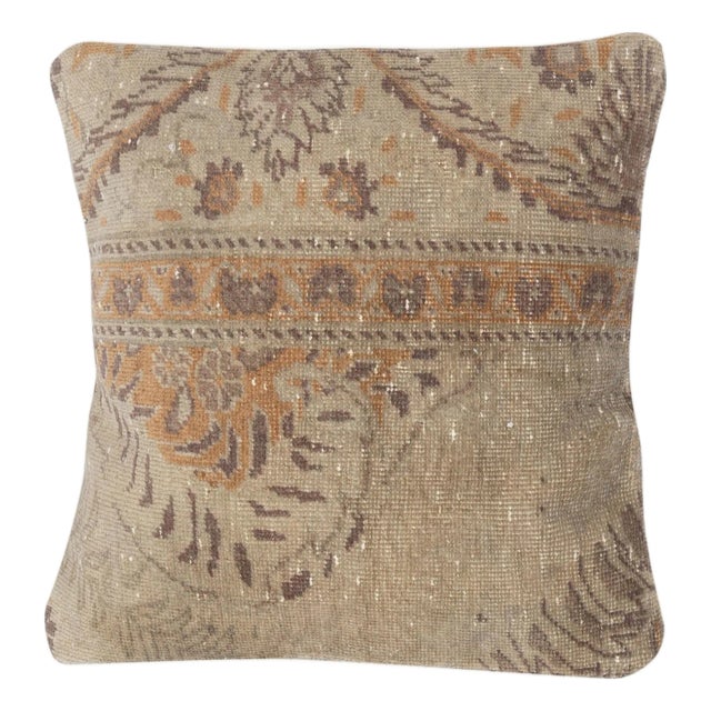 16"x16" Vintage Handmade Rug Cushion Cover. Wool Pillowcase. Throw Pillow Cover For Sale