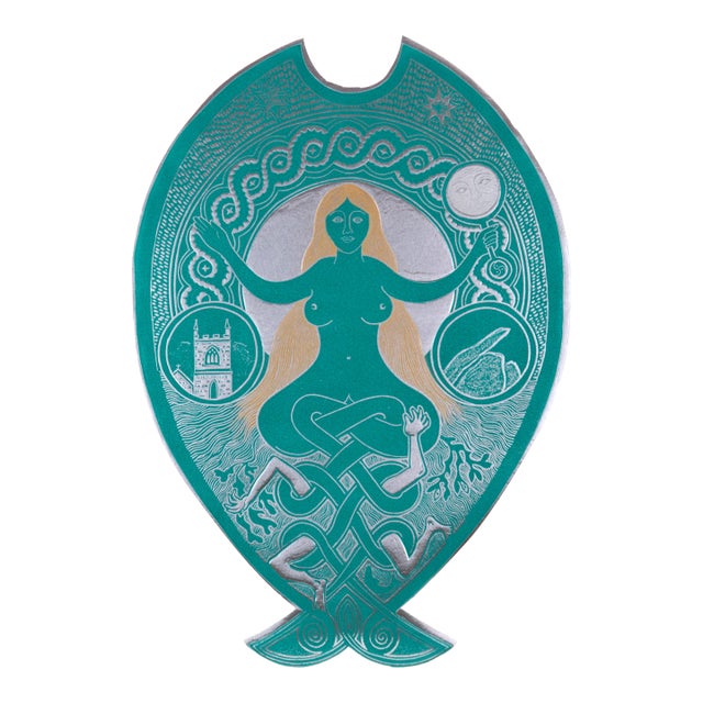 "The Mermaid of Zennor" - Psychedelic Visionary Metallic Print, 9/100 by Ian McNeil Cooke For Sale