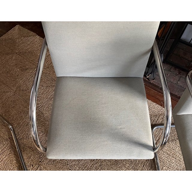 Mid Century Knoll International Brno Tubular Chrome Cantilever Chairs - Signed and Dated 1979 For Sale - Image 14 of 17