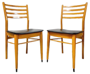 Set of Vintage Danish Dining Chairs in Black Skai