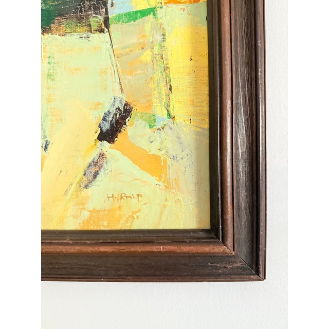Mid 20th Century Abstract Impressionist Oil Painting by H. Ralf For Sale - Image 4 of 5