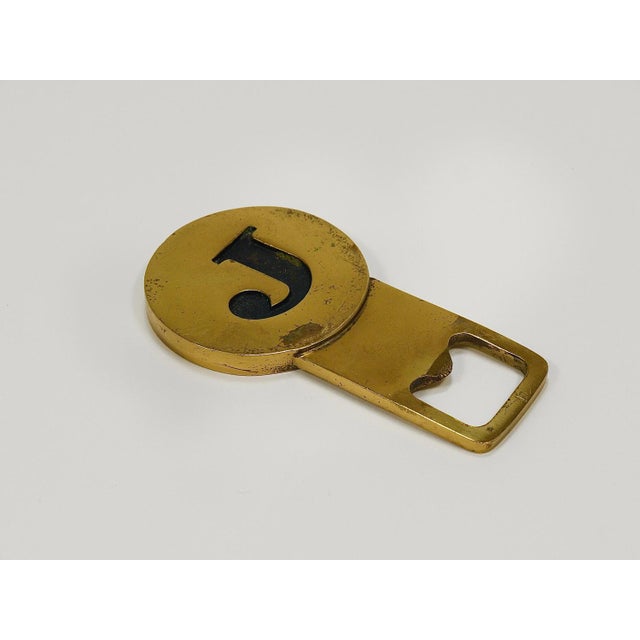 Letter J Initials Brass Bottle Opener #4919 attributed to Carl Auböck, Vienna, 1960s For Sale - Image 12 of 18