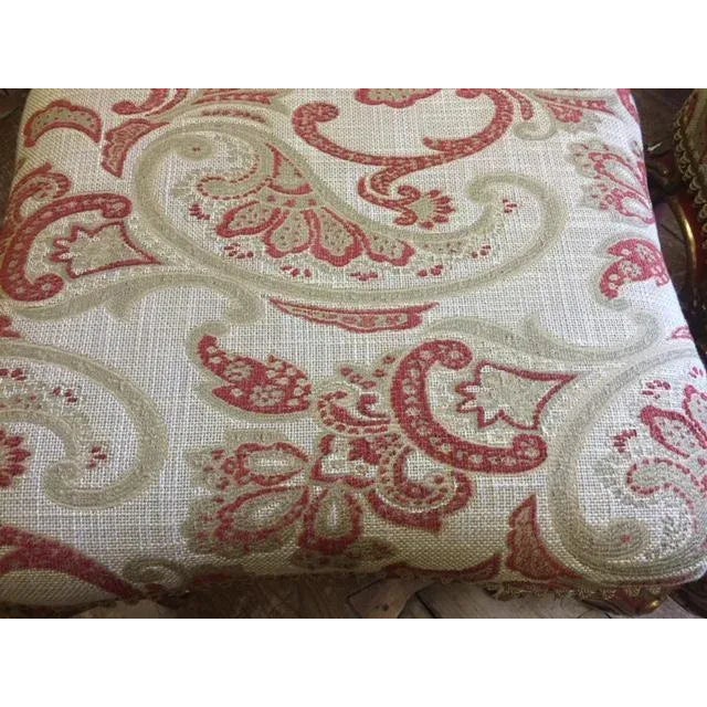 1970s Vintage Giltwood & Red Painted Benches- a Pair For Sale - Image 5 of 12