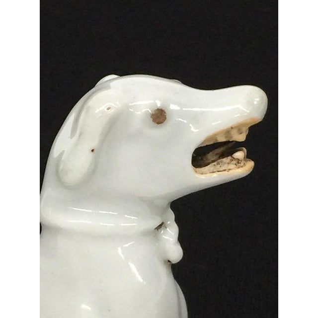 White Chinese Porcelain Sitting Dog, Dehua, Qing Dynasty, Kangxi Era For Sale - Image 8 of 14