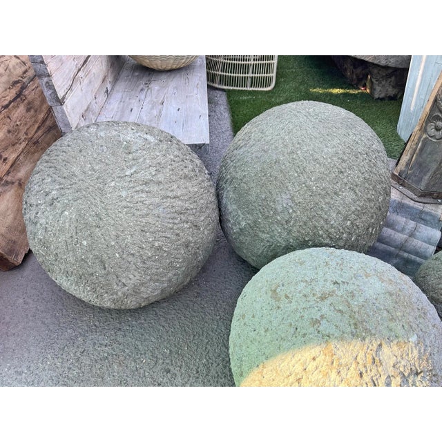 Modern Vintage Rustic Stone Garden Sphere 24" For Sale - Image 3 of 5
