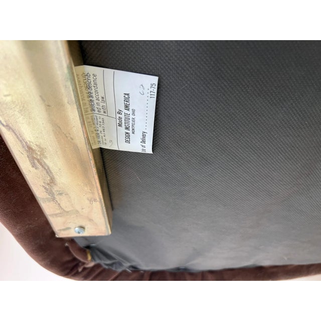 Milo Baughman for Design Institute of America Brass Desk / Club Chair With Casters For Sale - Image 11 of 12