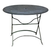 Vintage Round Folding Garden Table, 1950s For Sale