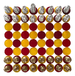 Mid 20th Century "One of a Kind" Industrial Pop Art Chess Set, 33 Pieces