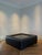 Modern Upholstered Leather Coffee Table with Black Glass Top, 2014 For Sale - Image 3 of 11