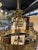 Antique Brass Three Light Tudor Revival Quatrefoil Pattern Chandelier For Sale - Image 12 of 12
