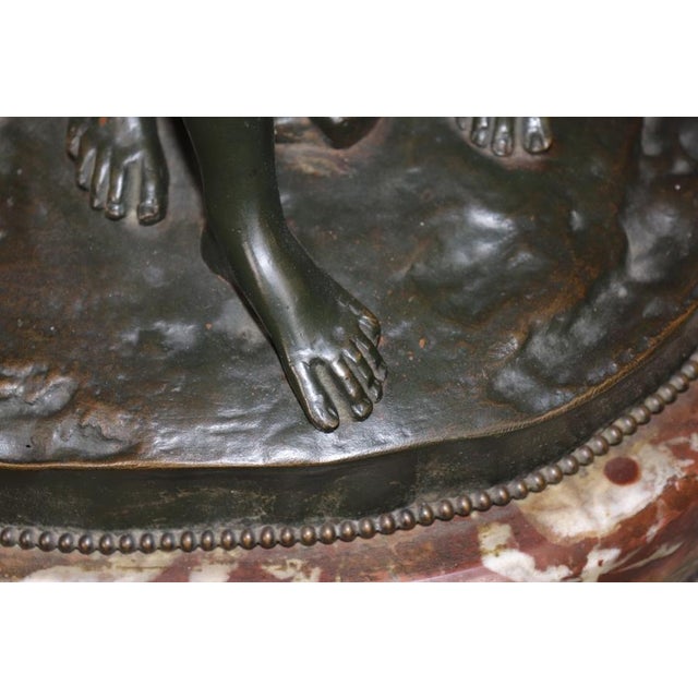 1920's Antique Bronze Statue of Children Playing Signed Clodion For Sale - Image 11 of 16