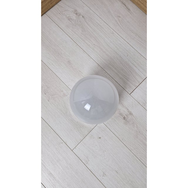 Mid-Century Modern Vintage Ceiling Light in Chromed Brass and Frosted Glass, 1998 For Sale - Image 3 of 9