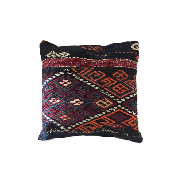 1930s Old TurkishTribal Kilim Pillow 11" H For Sale - Image 5 of 7