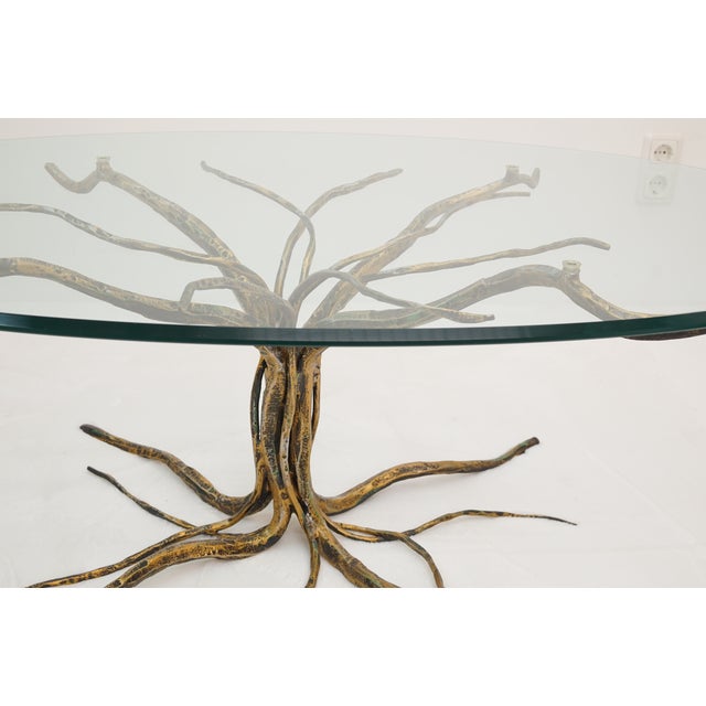 Metal Coffee Table with Forged Metal Frame by Salvino Marsura, 1960s For Sale - Image 7 of 16