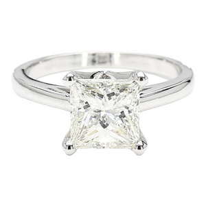 2.01 Carat Princess Cut Diamond Engagement Ring, Size 6.25 - 14k White Gold
