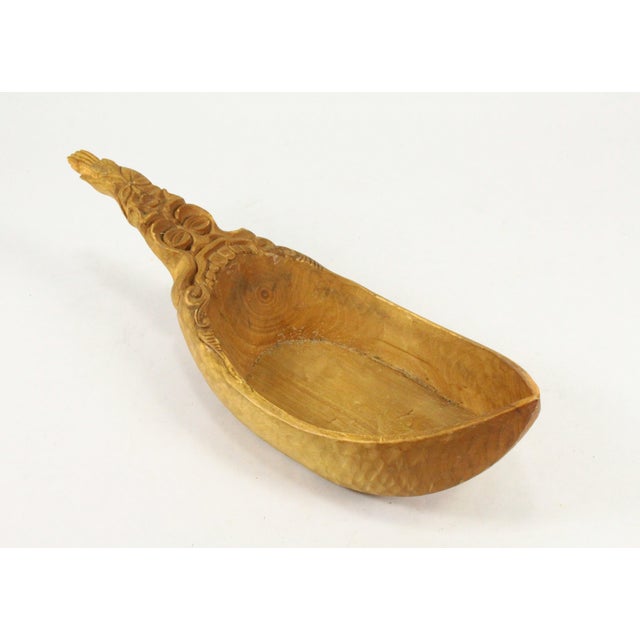 A very interesting find A traditional Scandinavian / Norwegian large wooden spoon aka kåsa All hand carved from one piece...