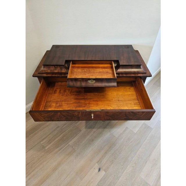 Early 19th Century Biedermeier Period Flame Mahogany Chest of Drawers For Sale - Image 10 of 13