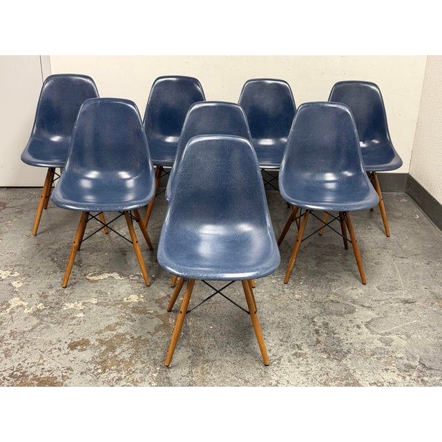 Design Plus Gallery presents a Set of Eight Molded Fiberglass Chairs by Charles + Ray Eames for Herman Miller. This iconic...