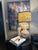 Mid 20th Century Pair of Large Vintage Crackle Glaze Porcelain Table Lamps With Brass Accents For Sale - Image 5 of 11