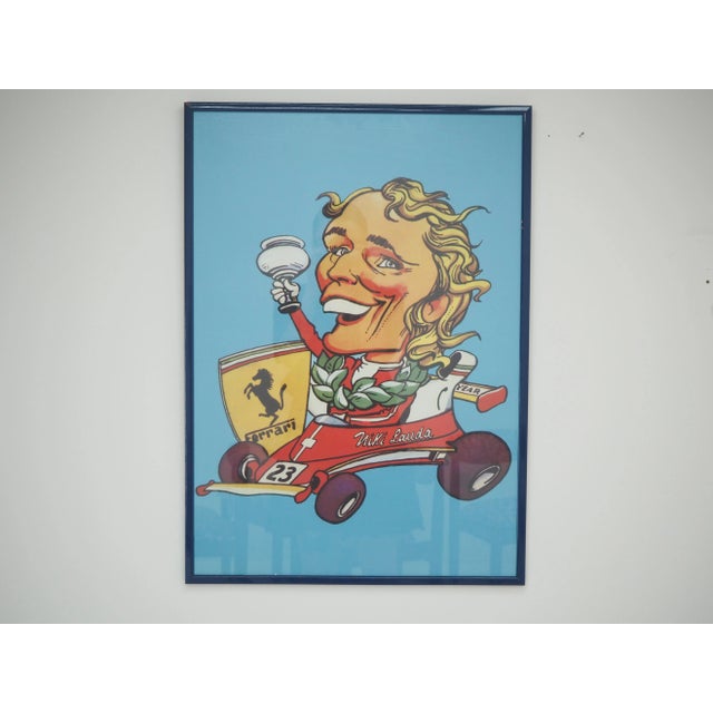Vintage Poster Caricature of Niki Lauda, 1970s For Sale - Image 6 of 12