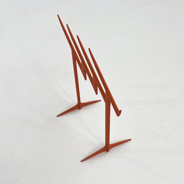 Orange Claudia Evangelista Magazine Rack attributed to Philippe Starck for Kartell, 1989 For Sale - Image 8 of 11