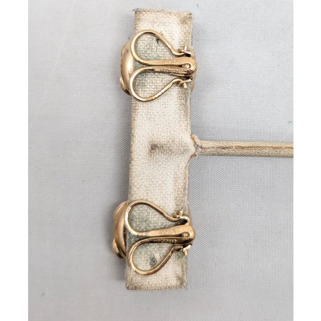 Metal Vintage 1950s Signed Napier Goldtone & Faux-Topaz Clip Earrings- 2 Pieces For Sale - Image 7 of 8